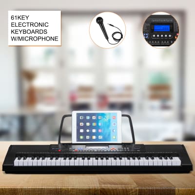 Glarry GEP-104 61 Key Portable Keyboard with Piano Stand, Piano Bench, Built In Speakers, Headphones image 3