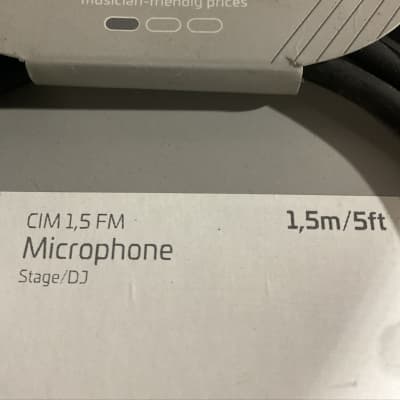 (MINT) Cordial CIM 1,5 FM Essentials' 5ft Microphone Cable 'Male XLR to Female XLR' image 3