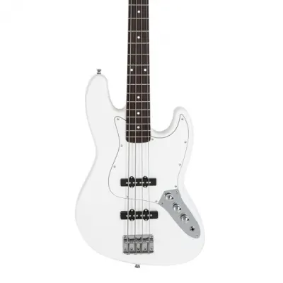Glarry GJazz Fender Jazz Style Electric Bass Guitar White image 2