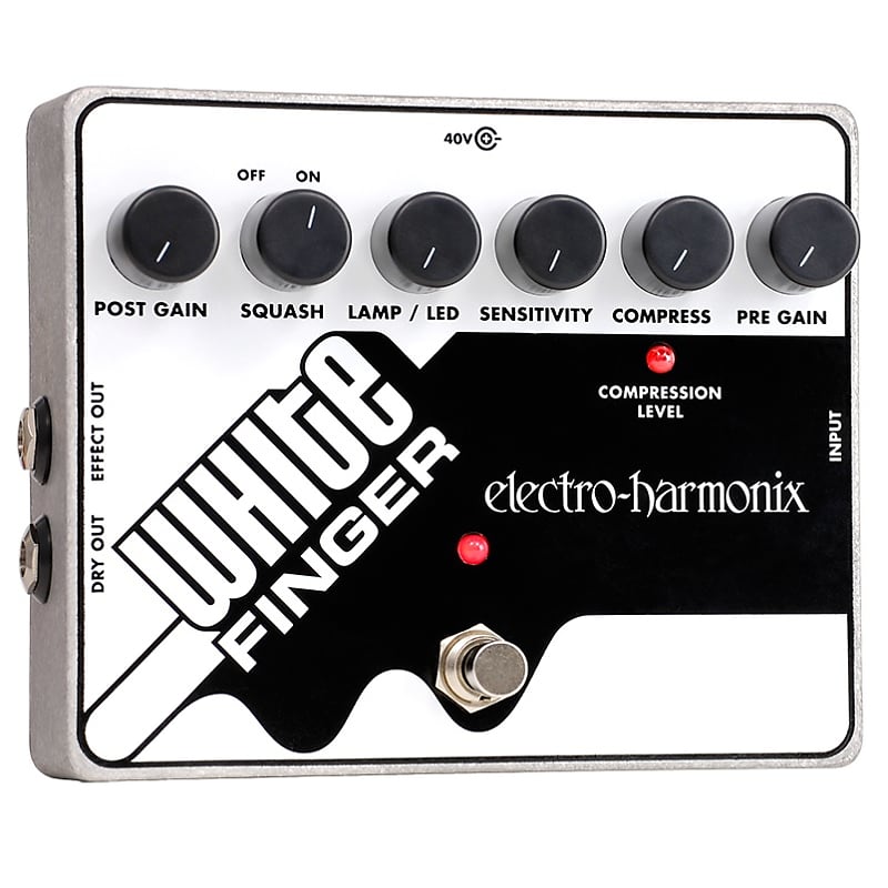 New Electro-Harmonix EHX White Finger Analog Optical Compressor Guitar Effects Pedal image 1