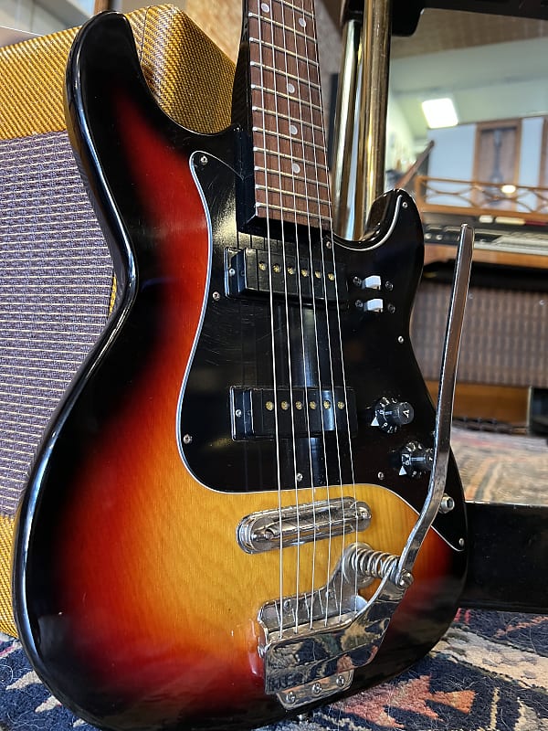 Teisco EG27 Two Pickup Electric Guitar w/ case sunburst Reverb