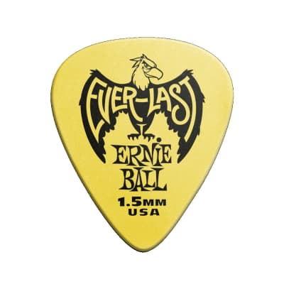 Ernie Ball 9195 Everlast 1.5mm Yellow 12-Pack Guitar Picks image 1