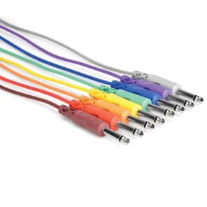 Hosa CPP890 CPP890 8 Pack Color Coded 1/4" Patch Cables - 3'