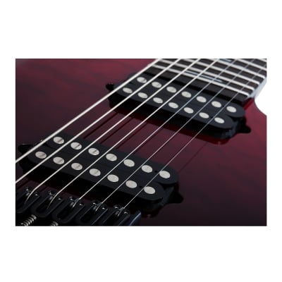 Schecter Reaper-7 Elite Multiscale 7-String Electric Guitar with Quilted Mahogany Body (Right-Handed, Blood Burst) image 15