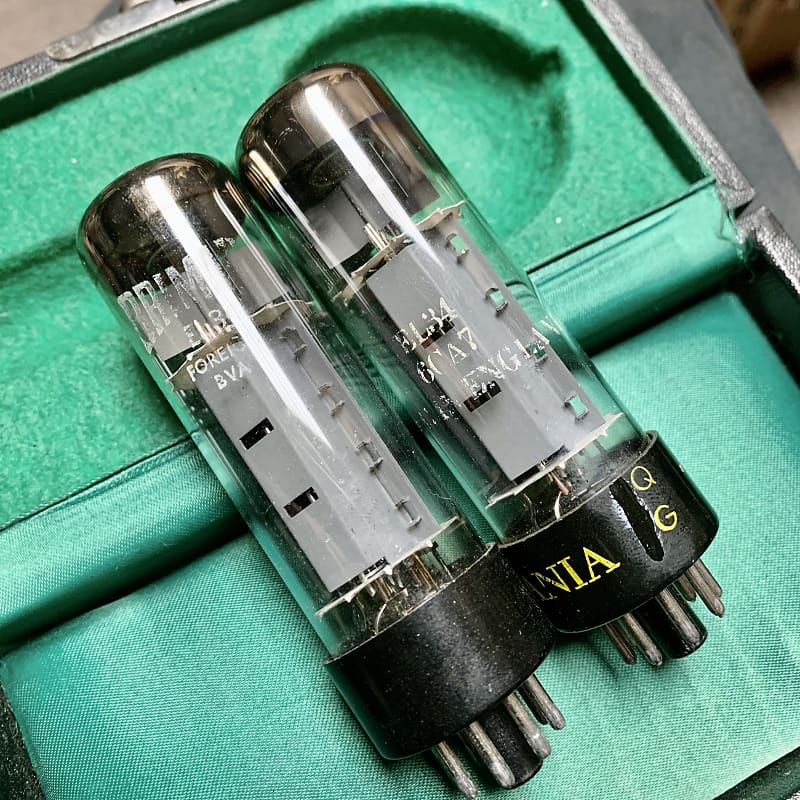 PAIR! -Brimar El34 6ca7 tubes c 1960 original vintage UK Marshall Vox Hiwatt matamp valves image 1