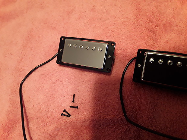 Gibson 490R, 498T Chrome Cover Pickup Set 4 Wire With Rings, Screws,  Springs. 2015