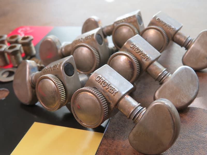 aged GROVER 502N LOCKING nickel RotoGrip tuners fit Gibson Reverb