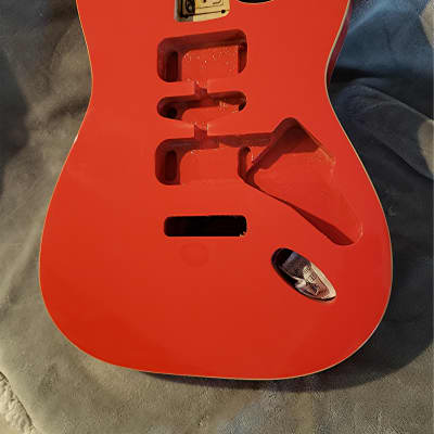 My last USA Killer, Fully bound Alder body with binding on top AND back in Fiesta Red.Made for a Strat neck for sale