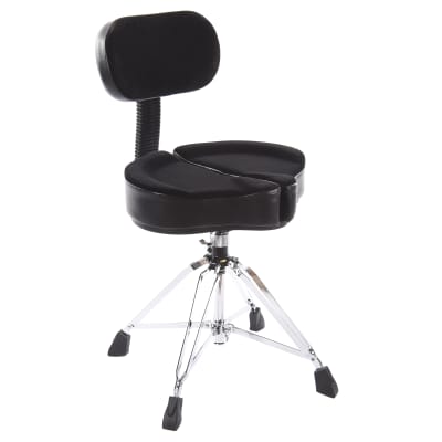 Ahead Spinal-G Saddle Drum Throne with Backrest, 4-Leg Base