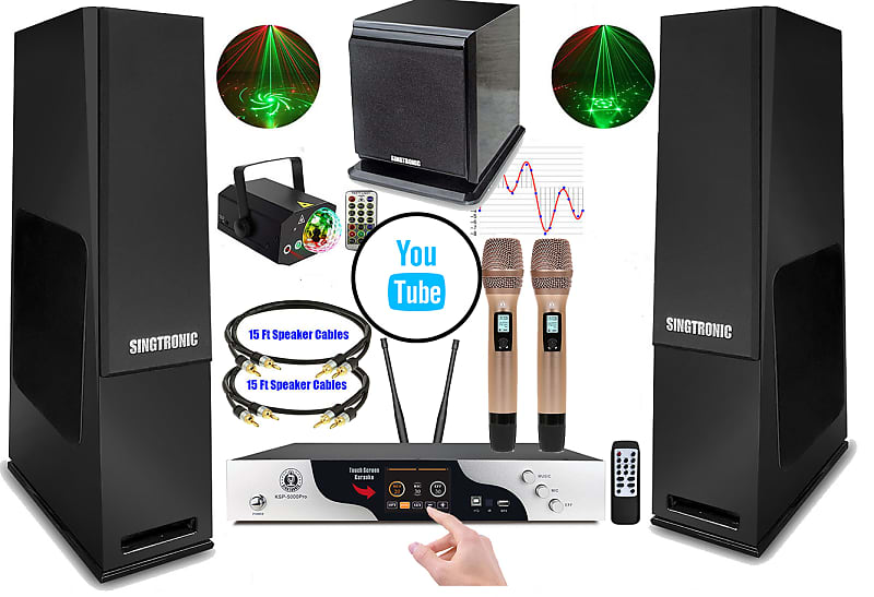 Singtronic Complete Home Karaoke System 5000W Songs via Youtube by iPhone & Tablets image 1