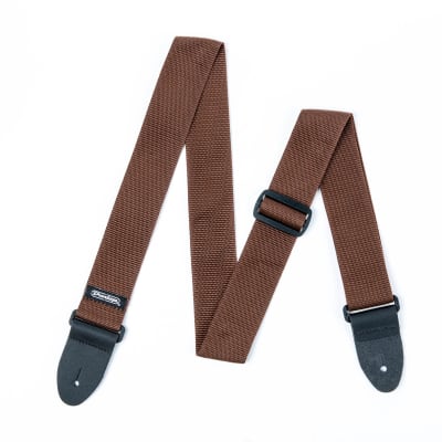 Dunlop D0701BR Brown Poly Strap with Leather Ends image 2