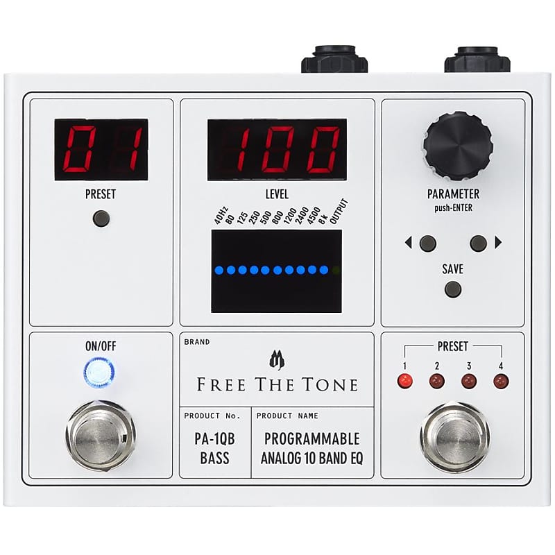 Free The Tone PA-1QB Programmable Analog 10-Band Bass EQ Pedal