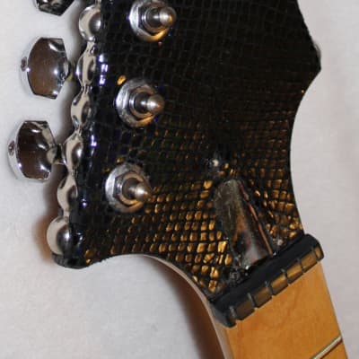 B.C. Rich Warlock Black Leather Chrome Nail Head Project AS-IS image 7