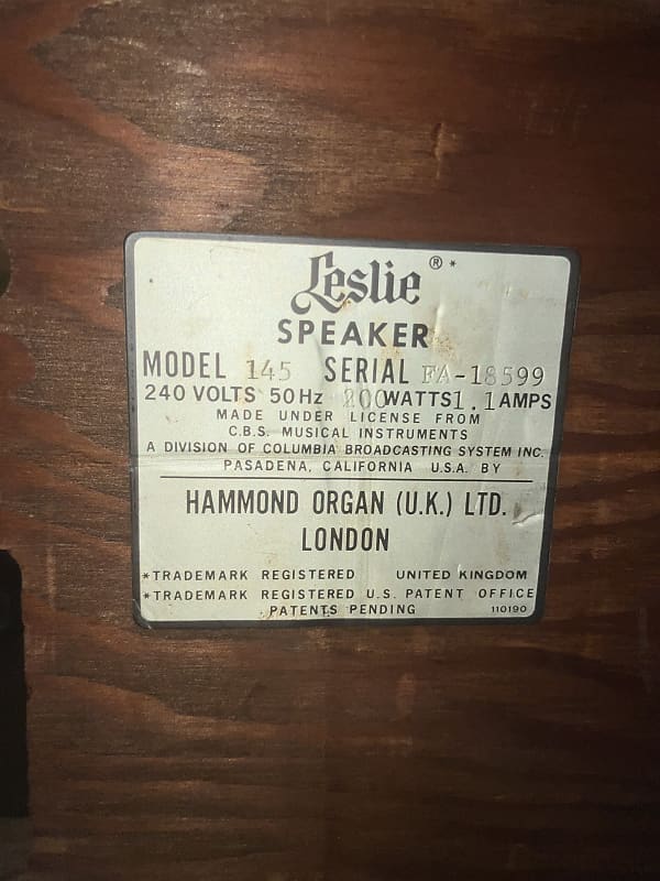 Leslie Model 147 Dual-Speed Rotating Speaker Cab | Reverb UK