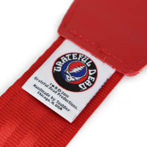 Souldier "Steal Your Face" Grateful Dead 2" Guitar Strap in Tan with Red Ends image 4