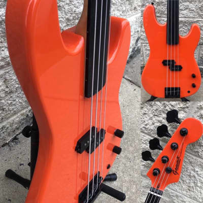 GAMMA Custom Bass Guitar PF21-02, Fretless Alpha Model, Navajo Orange image 13