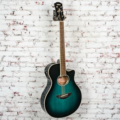 Yamaha - APX600 - Thinline Cutaway Acoustic-Electric Guitar, Turquoise Burst - x7487 - USED image 4