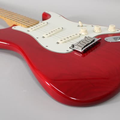 2000 Fender American Deluxe Stratocaster Transparent Crimson w/OHSC image 7