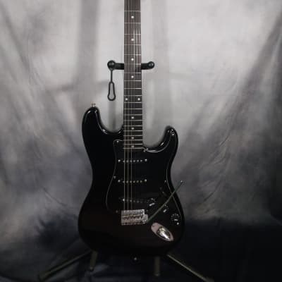 Memphis Vintage Rare "Strat" Style Electric Guitar 1980s - Black image 2