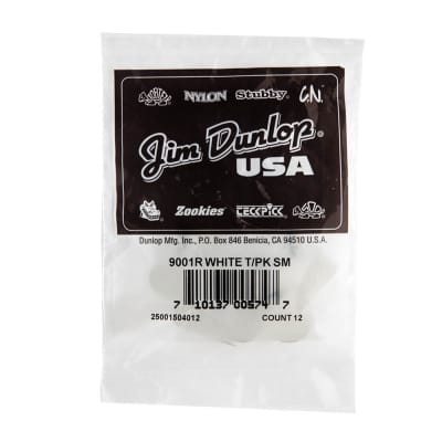 Dunlop 9001R Plastic Thumbpicks, Small, 12-Pack, White image 1