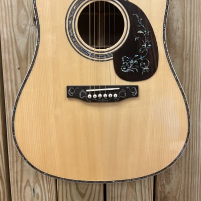 DREADNOUGHT FORTY FIVE D model acoustic guitar 2024 - Natural inlays galore FREE WRANGLER DENIM STRAP image 2