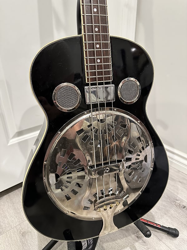 Regal Resonator Acoustic Electric Bass w/Lace Pickup Black Reverb