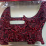 Leather Pickguard for Telecaster, floral design, Red