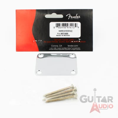 Genuine Fender ROAD WORN Chrome Strat/Tele Neck Plate with Mounting Hardware image 1