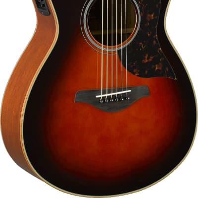 Yamaha AC1M-TBS Solid Sitka Spruce/Mahogany Concert Cutaway with Electronics 2021 Tobacco Brown Sunb image 1