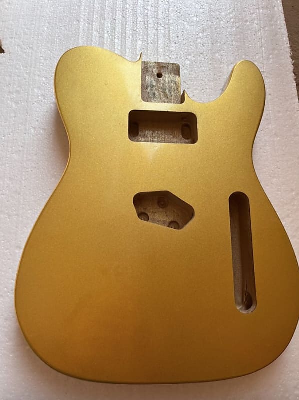 Metallic Gold Guitar Tele Style Solid Poplar Wood Body DIY