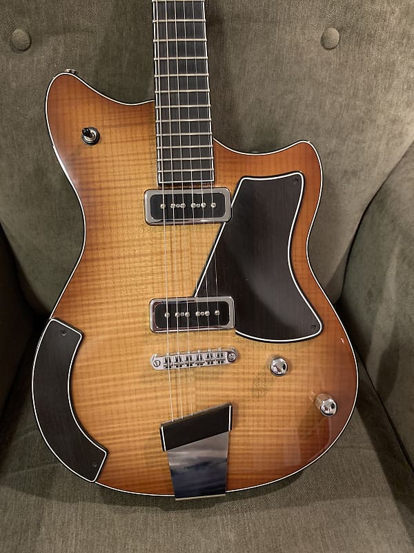Mather Foxtail Custom Luthier Built Offset Thinline with P90s and Binding  Late 2010s - Sunburst