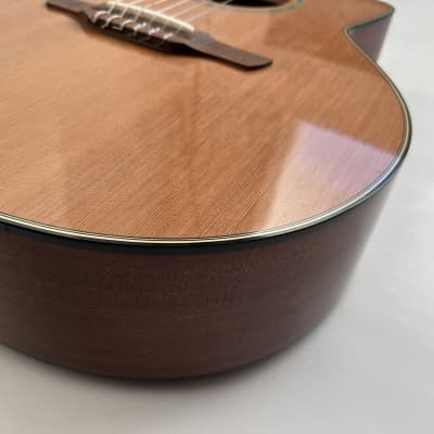 Takamine Classical Cutaway Acoustic Guitar with preamp, electric-profile slim neck image 9