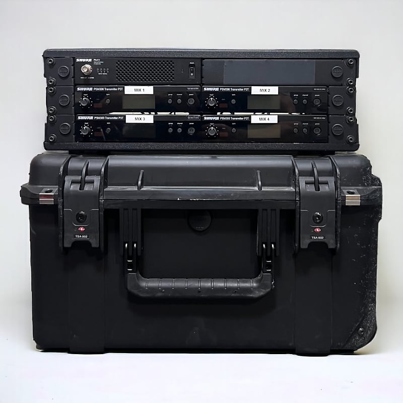 Shure PSM300 4-Channel Wireless IEM System – G Band (488–512 MHz) – Rackmounted with Case image 1