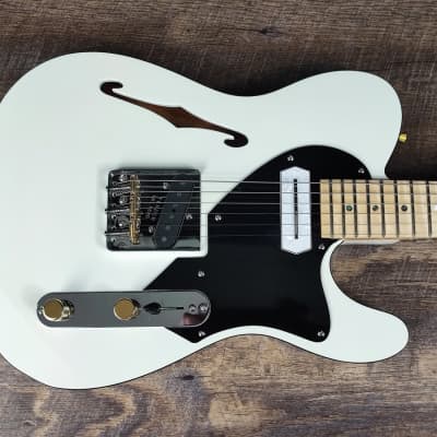 MyDream Partcaster Custom Built - Black and White Thinline Charlie Christian image 4