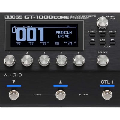 Boss GT-1000CORE Multi Effects Processor + 2x Gator 20' RA Instrument Cable image 2