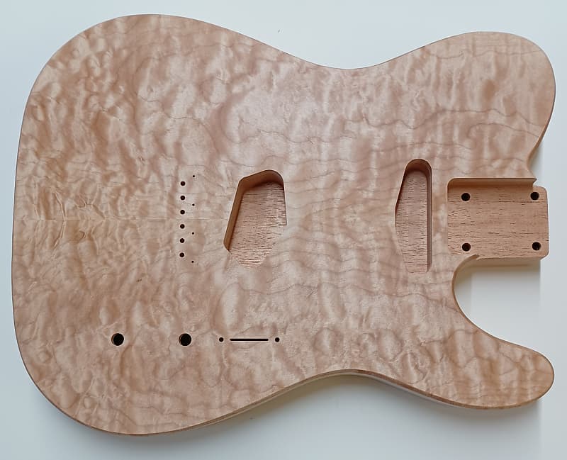 Shepard Custom Guitars  Telecaster Body Quilted Maple Top On 1pc Mahogany Backroute  2022 Unfinished image 1