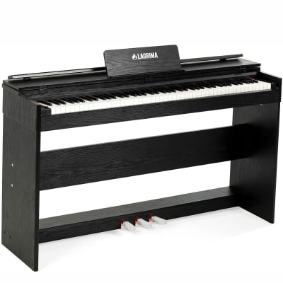 LAGRIMA 88 Weighted Action Key Electric Digital LCD Piano Keyboard w/Stand+3 Pedal Board Black image 1