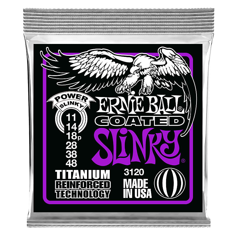 Ernie Ball Power Slinky Coated Titanium RPS Electric Guitar Strings - 11-48 Gau