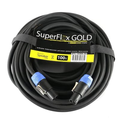 OSP SuperFlex GOLD 100' ft Premium Speaker Cable with Neutrik Speakon Connectors image 1