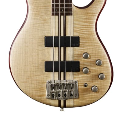 Cort A4 Plus FMMH OPN Artisan Series Figured Maple/Mahogany 4-String Bass 2020s - Open Pore Natural image 1