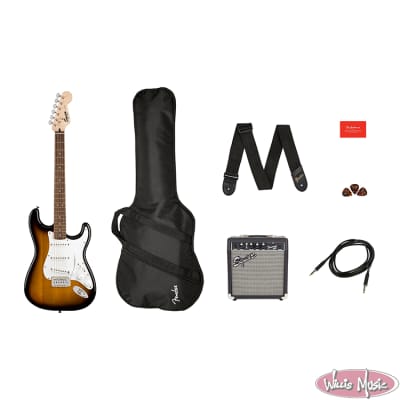 Squier "Stop Dreaming, Start Playing!" Set: Affinity Series Strat with Rosewood Fretboard, Frontman 10G Amp Brown Sunburst image 1