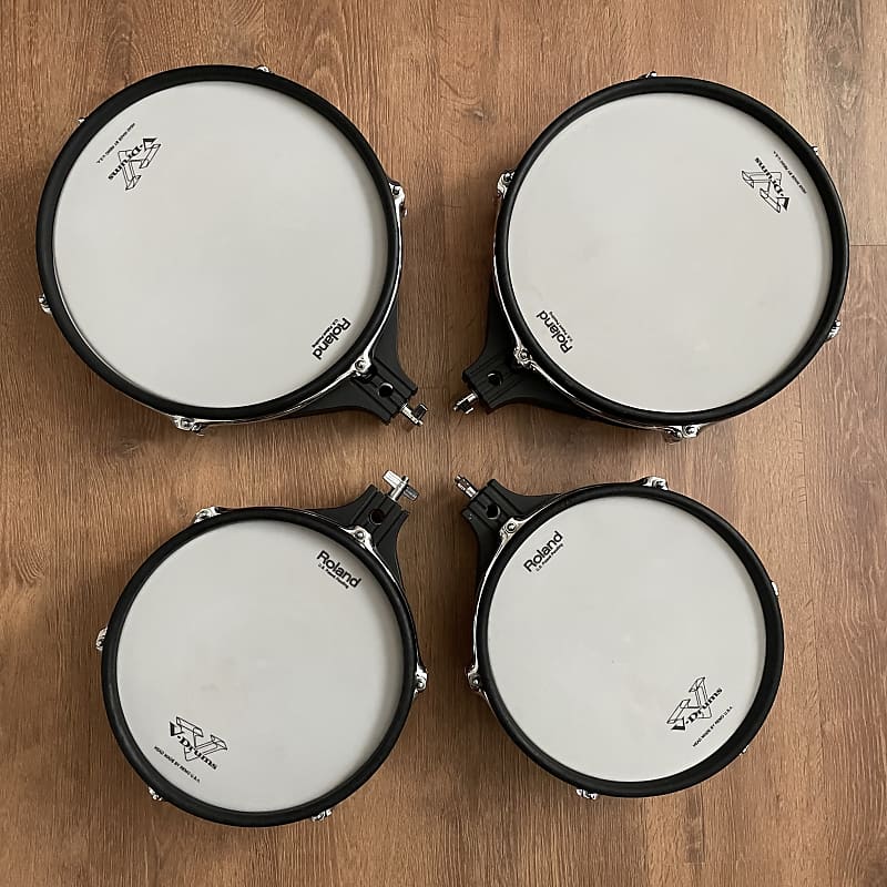 (2) Roland PD-120 & (2) PD-100 Drum Mesh Pads - Red image 1