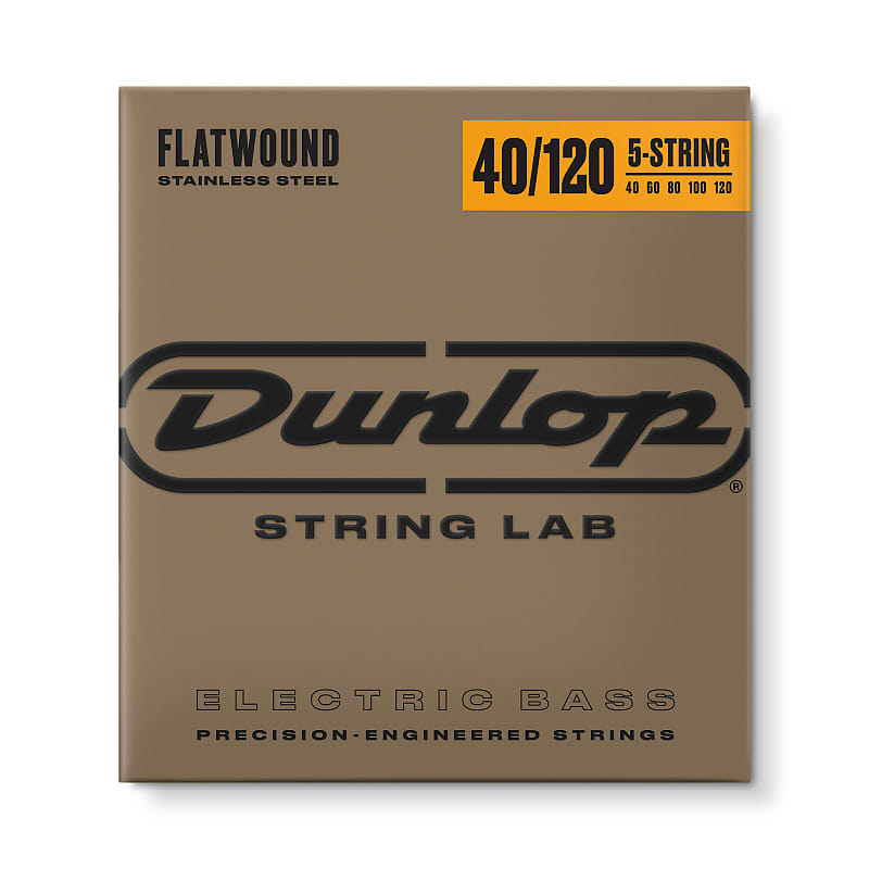 Dunlop Flatwound Stainless Steel Bass Guitar Strings; 5-String gauges 40-120 image 1