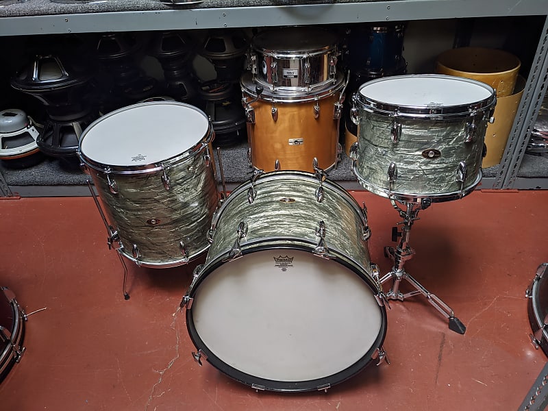 RARE! 1960s Slingerland Silver/Grey Pearl Wrap Drum Set - | Reverb