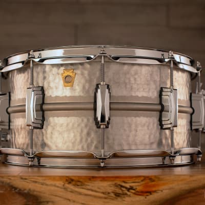LUDWIG 14 X 6.5 LA405K ACROPHONIC HAMMERED ALUMINIUM SNARE DRUM, LIMITED EDITION image 2