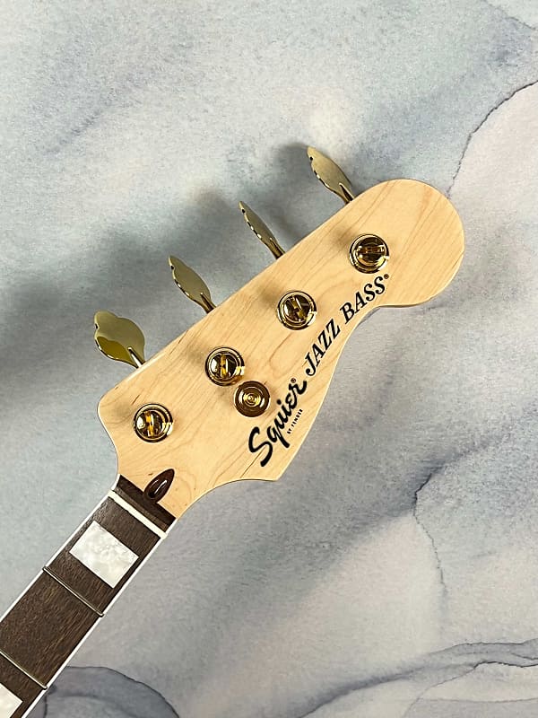 Squier 40th Anniversary Loaded Jazz Bass Neck with Bound Laurel Fingerboard, Block Inlays image 1
