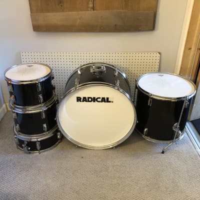 Cannon Radical 22" / 16" / 14" / 13" / 12" 5 Piece Drum Shells Black w/ Bass Dr image 1