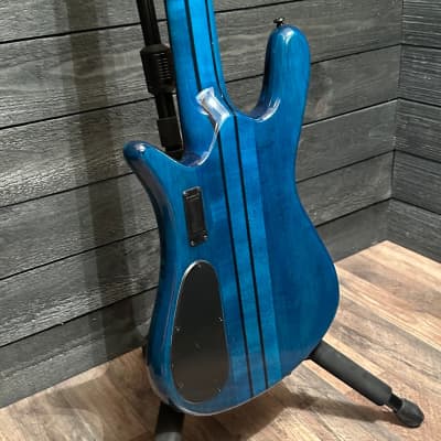 Spector NS Dimension 4 String Multi Scale Electric Bass Guitar Black & Blue Gloss B Stock image 4