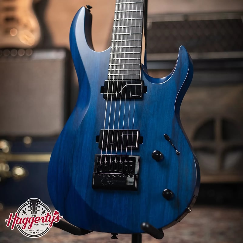 Kiesel Custom Aries 7 A7E 7-String Electric Guitar, Sapphire Blue with  Evertune Bridge with Gig Bag - Used