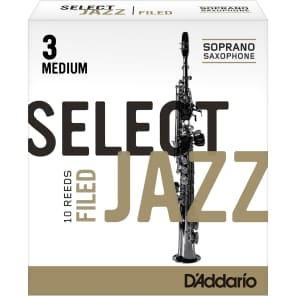 Rico RSF10SSX3M Select Jazz Soprano Saxophone Reeds, Filed - Strength 3 Medium (10-Pack)